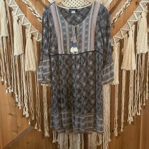 Weavers Boho Paisley Floral Midi Dress Size XL